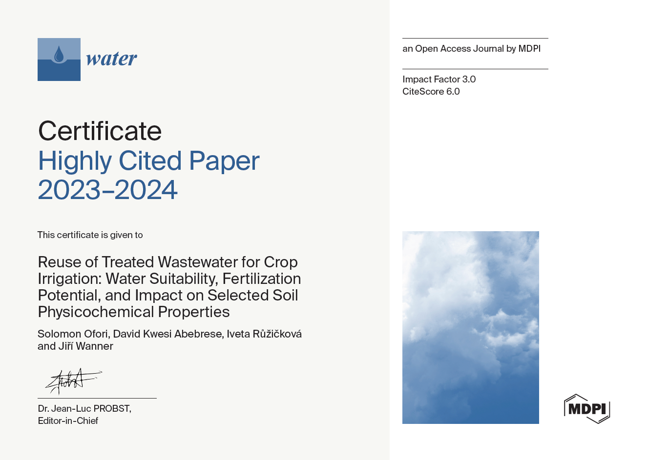 Recognition: "Highly Cited Paper" Award for Our Researchers